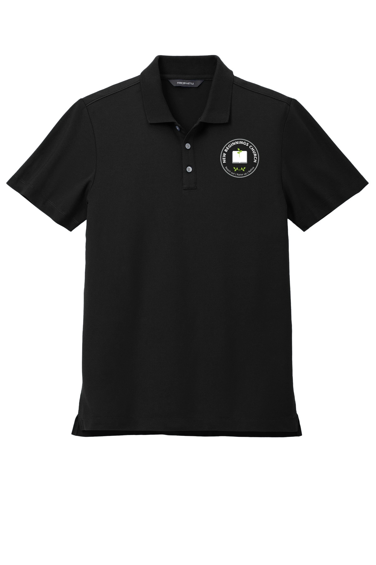 Variant Image for MM1004 - Mercer+Mettle® Stretch Pique Polo - NBCS - For Black - Website Staff New Beginning Church
